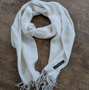 Baby Alpaca Wool Cream Scarf Made In Peru